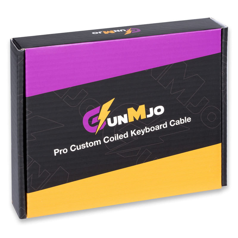 [Australia - AusPower] - GunMjo Pro Custom Coiled USB C Cable for Gaming Keyboard, Double-Sleeved Mechanical Keyboard Cable with Detachable Metal Aviator, 1.5M USB-C to USB-A, Nebula Color 