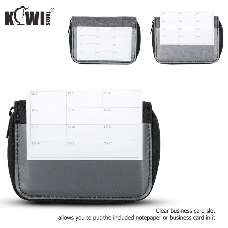 [Australia - AusPower] - (24 SD + 4 CF) 28 Slots Memory Card Case Holder with Labels, SD Card Wallet Storage for 24 SD SDXC SDHC Cards + 4 CF XQD Cards, Portable Carrying Cases Organizer with Number Sticker - Grey Gray, 24 SD + 4 CF 