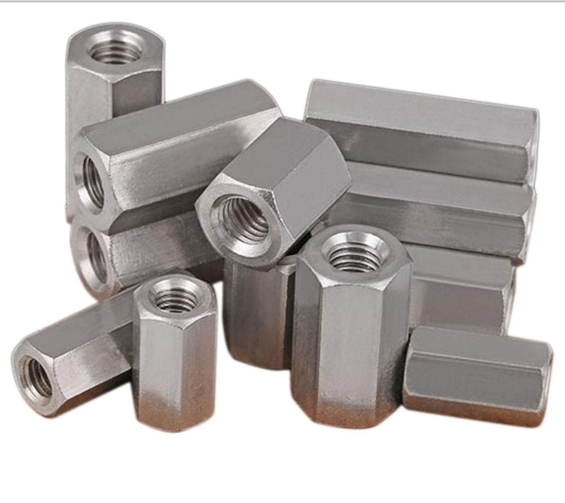 [Australia - AusPower] - 10pcs M5 x 0.8 x 15mm Stainless steel Long Coupling Hex Nut Connector 