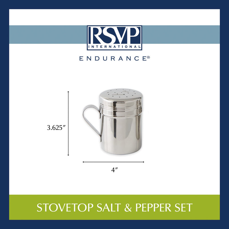 [Australia - AusPower] - RSVP Endurance 18/8 Stainless Steel Stove Top Salt and Pepper Shakers, 10 ounce (.3L) 