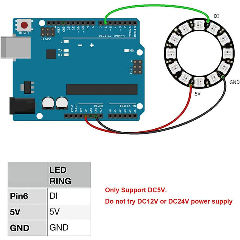 [Australia - AusPower] - Sparkleiot 35 Bits RGB LED Ring, SM2.54-3P Connector Wire, DC5V WS2812B 5050 Full Color LED Built-in Drivers Individual AddressabIe for Arduino Raspberry Pi ESP8266 Nodemcu Pack of 2 