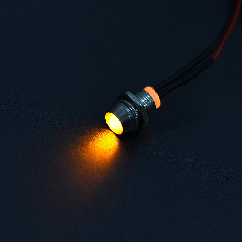 [Australia - AusPower] - uxcell LED Indicator Light AC/DC 110V 8mm Panel Mount Yellow LED Signal Lamp Metal Shell 2Pcs 