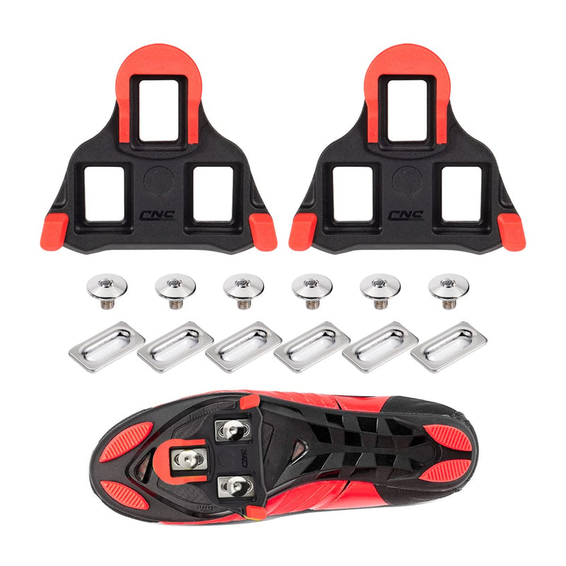 [Australia - AusPower] - CNC Road Bike Cleats for Shimano SPD-SL SM-SH10/SM-SH11/SM-SH12,Cycling Cleats for Shimano SPD-SL Cleats SM-SH10-0° Float -Red 