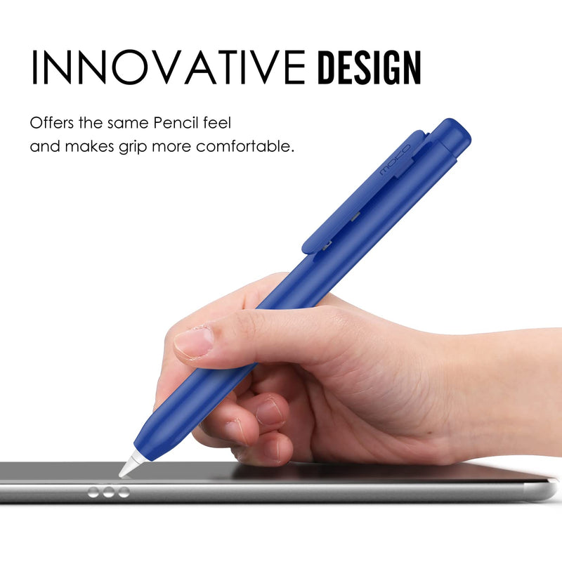 [Australia - AusPower] - MoKo Holder Case Fit Apple Pencil 1st Gen, Retractable Tip Cap Fit New iPad 10th Gen 2022, iPad 9th Gen 2021, iPad 8th Gen 2020 iPad 6th 9.7 2018, iPad Mini 5th Gen Pencil Sleeve, Navy Blue 