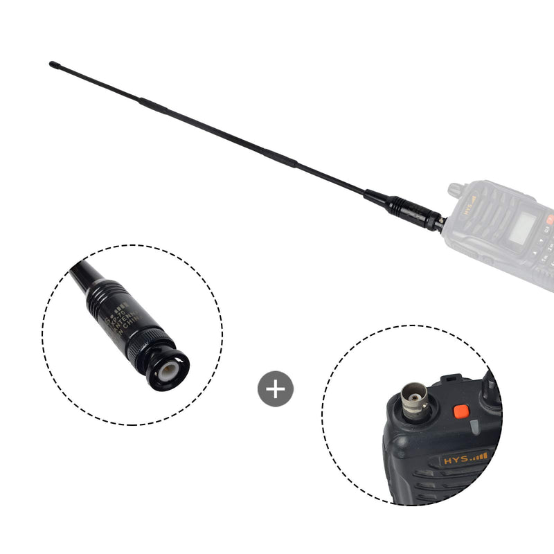 [Australia - AusPower] - HYS CB 11Meter 27Mhz BNC 16.1inches Antenna for Cobra HH50WXST HH50 MRHH350FLT C75WXST HH38WXST Midland 75-822 75-785 MHS75 Uniden BC75XLT PRO401HH BC125AT Handheld CB Radio Transceiver 