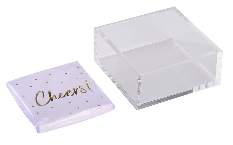[Australia - AusPower] - Acrylic Cocktail Napkin Holder - Includes 20 Cocktail Napkins - Perfect Housewarming Gift for Bar … 