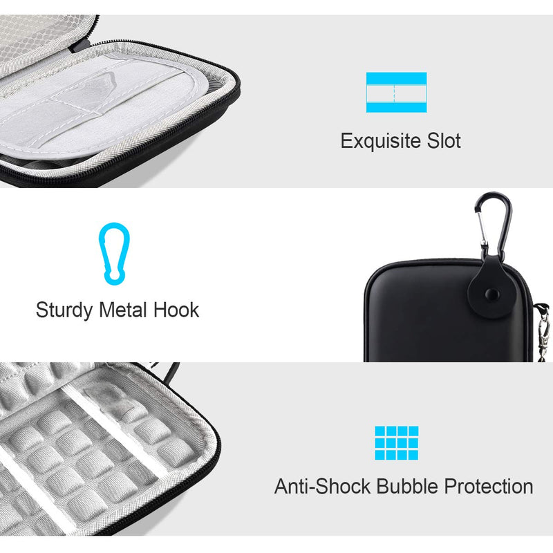 [Australia - AusPower] - Lacdo Hard Drive Carrying Case for Seagate Portable Expansion Seagate One Touch Backup Plus Slim 1TB 2TB 3TB 4TB 5TB Portable External Hard Drive USB 3.0 2.5 Inch HDD EVA Shockproof Travel Bag, Black 