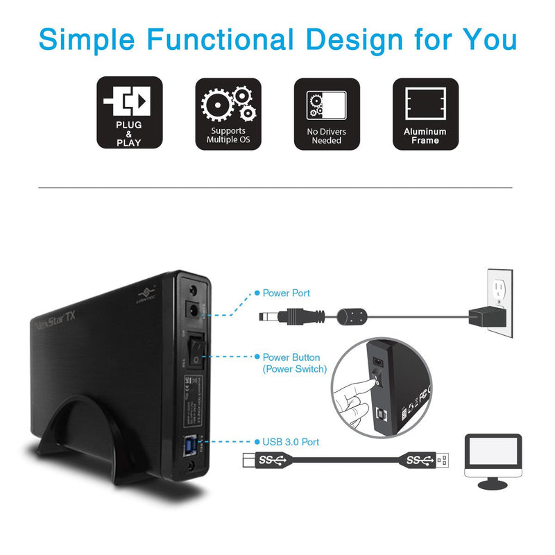 [Australia - AusPower] - Vantec NexStar TX 3.5" USB 3.0 Hard Drive Enclosure (NST-328S3-BK ) NexStar TX - USB 3.0 (Updated version) 