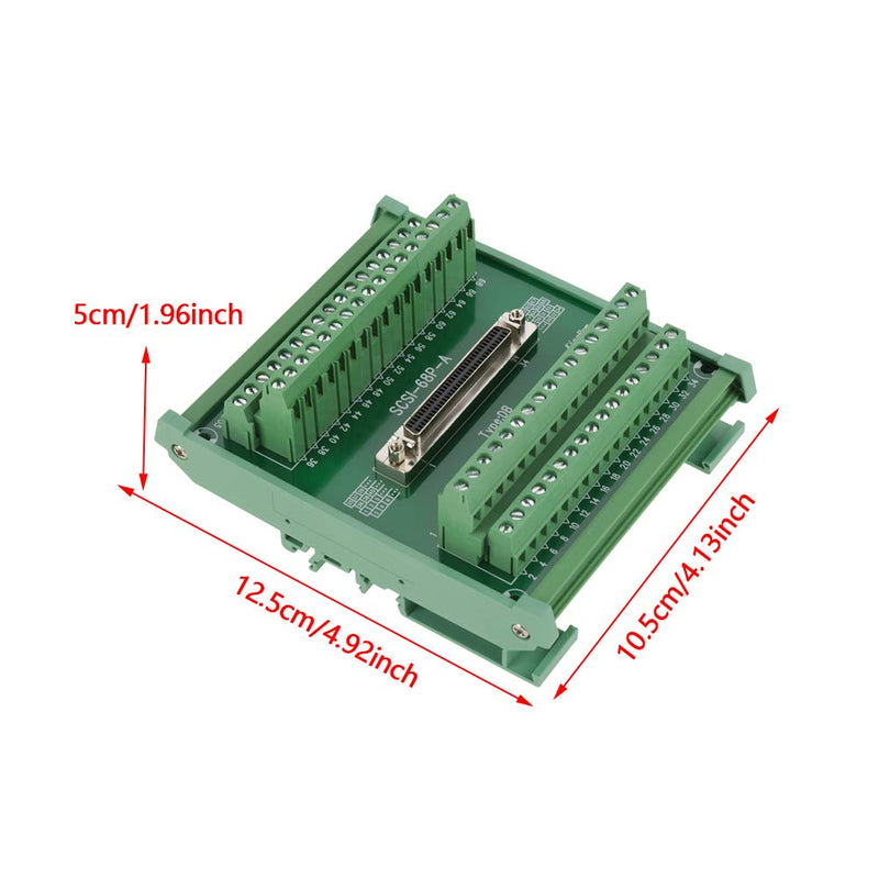 [Australia - AusPower] - SCSI68 68-pin DB Type Female Connector Breakout Board Terminal Module Connector Terminal Block Brass 48V 1A 