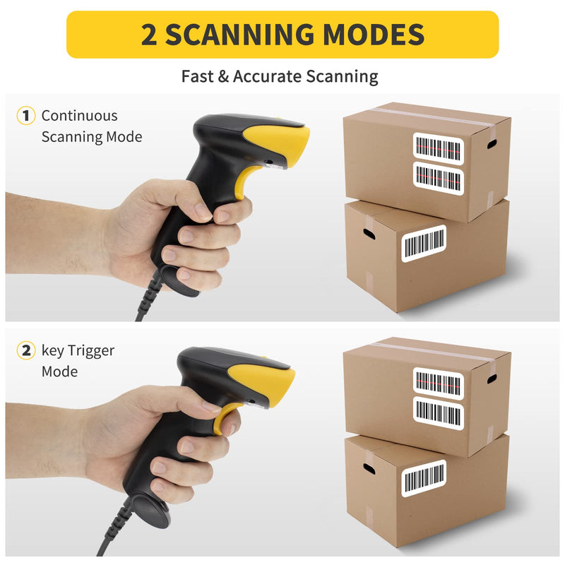 [Australia - AusPower] - iMARCONE USB Barcode Scanner Wired Handheld Laser Bar Code Reader 1D Scan Gun Continuous Scanning UPC EAN for PC Laptop POS System, Compatible with Windows, Mac, Linux 