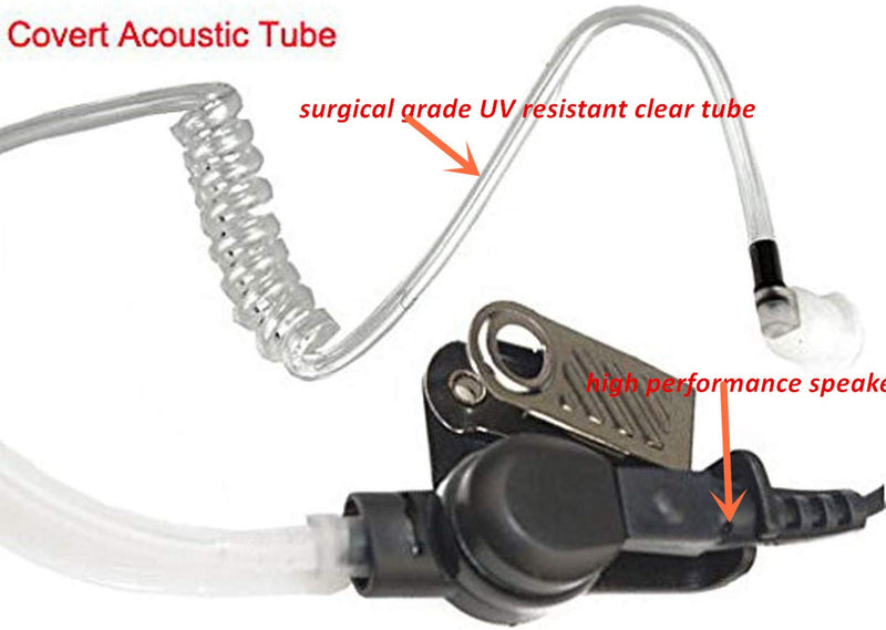[Australia - AusPower] - 2 Wire Covert Acoustic Tube Earpiece Mic Compatible with Motorola XIR P6600 XIR P6620 Motorola XPR3000 XPR3300 XPR3300e XPR3500 XPR3500e Acoustic Tube Headset Noise Reduction Two-Way Radio Headset 