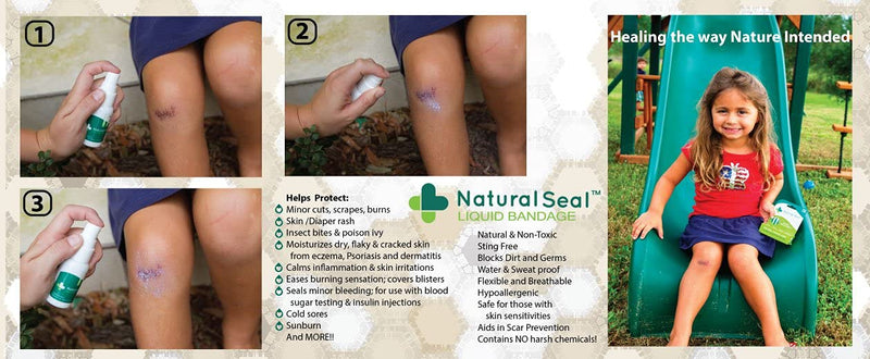 [Australia - AusPower] - KeriCure's Natural Seal Invisible Liquid Bandage, 2 Pack, Soothe, Seal and Protect Small cuts, scrapes, rashes and More - NO Harsh Chemicals - Sting Free - Moisturizing Spray on Bandage 