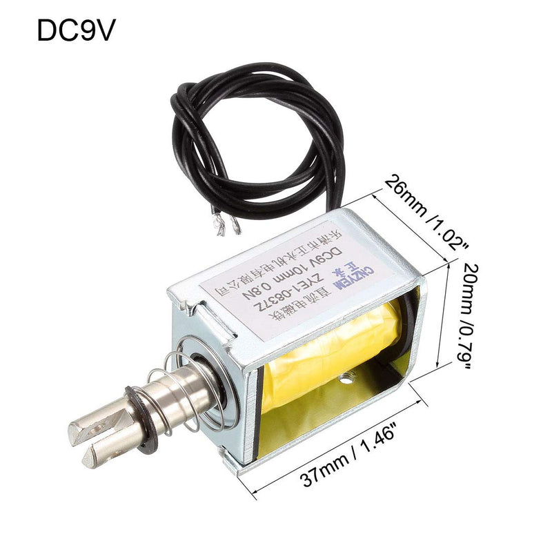 [Australia - AusPower] - uxcell DC Push Pull Type Solenoid Electromagnet, DC9V 0.8N 10mm, Open Frame Type, Linear Motion 
