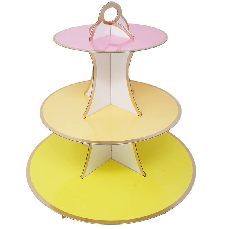 [Australia - AusPower] - 3-Tier Dessert & Cupcake Decorative Serving Tray Stand for Birthdays and All Themed Parties & Events, 2 Serving Towers Per Pack (Pastel Rainbow) Pastel Rainbow 