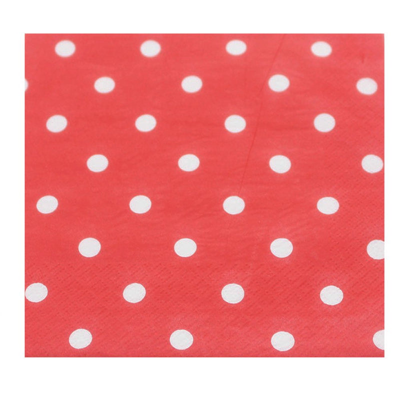 [Australia - AusPower] - Disposable 2-ply Party Napkins, Striped Chevron Polka Dot Paper Napkins for Birthday, Christmas or Anniversary Celebration Beverage Napkins 60-Count,13" x 13" Red 20 Count (Pack of 3) 
