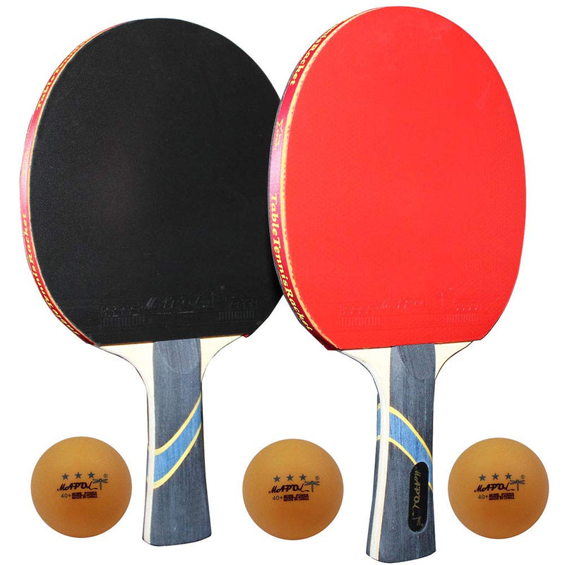 [Australia - AusPower] - MAPOL 2 Pack of 4 Star Professional Ping Pong Paddle Advanced Training Table Tennis Racket with Carry Case 