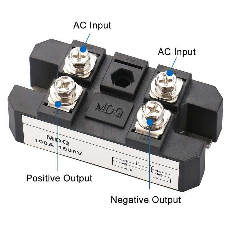 [Australia - AusPower] - Baomain Bridge Rectifier MDQ-100A 100A 1600V Full Wave Diode Module One Phase 