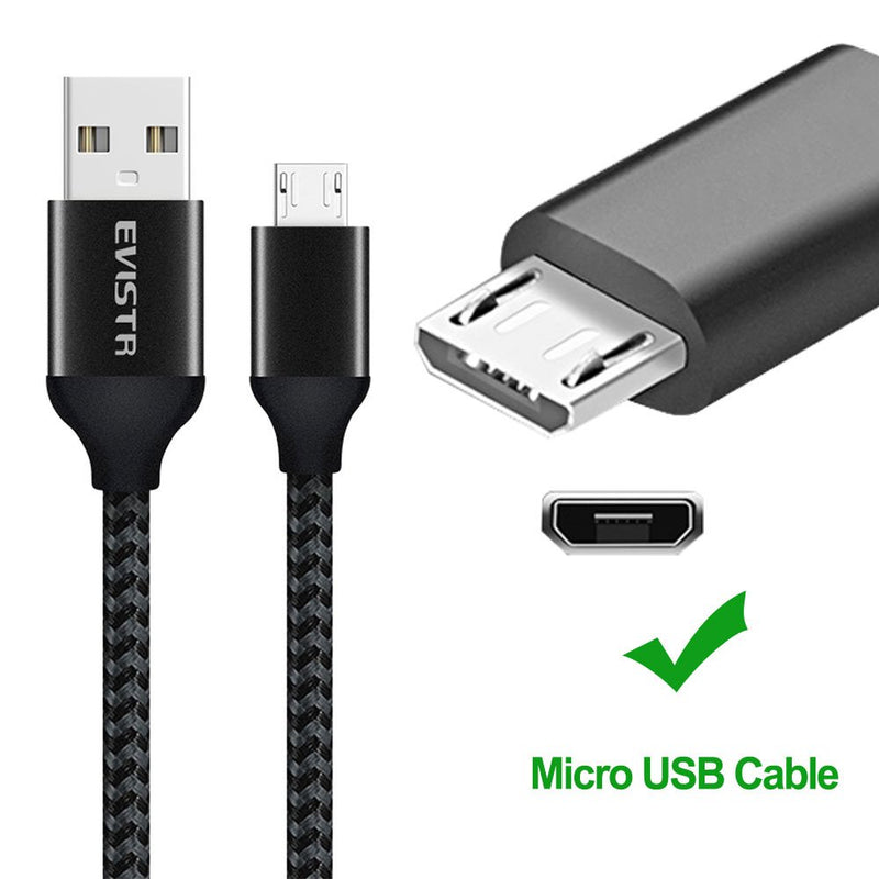 [Australia - AusPower] - Micro USB Cable, EVISTR 3PACK 6FT Charging Cable for Android Durable Nylon Braid Cell Phone Cable USB 2.0 A Male to Micro B Sync Data Cord Compatible with Samsung Note 5,4,3, Moto Smartphones Tablet 