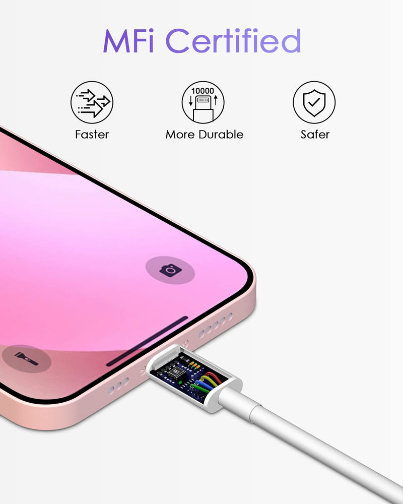 [Australia - AusPower] - 【5 Pack】USB C to Lightning Cable 6Ft, 【Apple MFi Certified】iPhone Charger Cord Fast Charging, iPhone Fast Charger Cable for 13/13 Mini/13 Pro/13 Pro Max/12/11/SE/XR/8, iPad, AirPods and More 