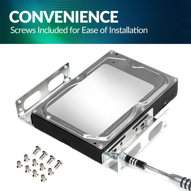 [Australia - AusPower] - 2 Pack HDD Hard Drive Metal Mounting Bracket Adapter, Convert Any 3.5 in HDD Into One 5.25 in Drive Bay 2Pack x3.5 HDD/SSD to 5.25 Metal 