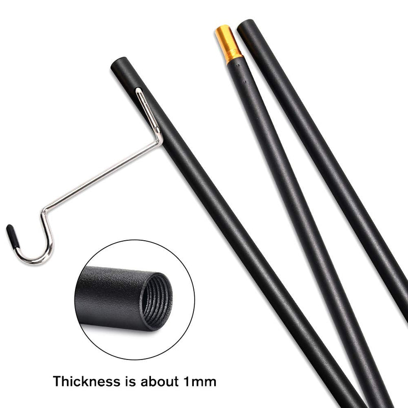 [Australia - AusPower] - TOBWOLF Portable Camping Folding Lamp Pole, Lightweight Collapsible Aluminum Lantern Stand, Outdoor Lamp Post Hanging Light Holder Stick for Picnic, Hiking, Fishing, Backpacking, Garden BBQ Black 