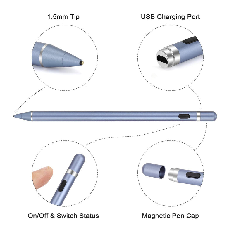 [Australia - AusPower] - Active Stylus Pens for Touch Screens, maylofi Rechargeable Digital Stylish Pen Pencil Universal for iPhone/iPad Pro/Mini/Air/Android and Most Capacitive Touch Screens BLUE 