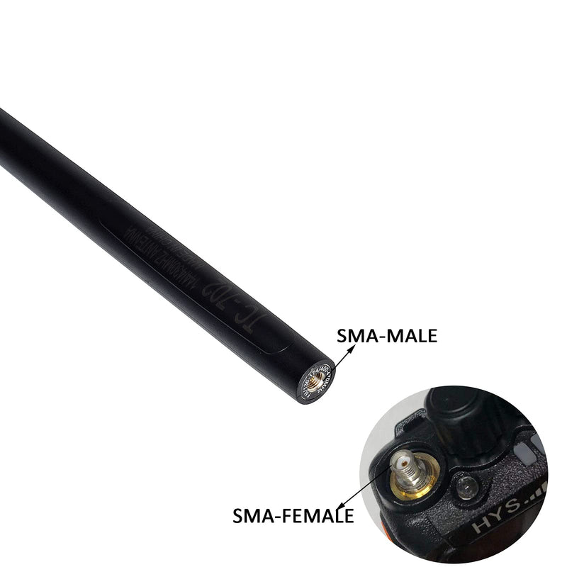 [Australia - AusPower] - HYS Amateur SMA Male 2M/70CM VHF/UHF 144/430Mhz Portable 9.3inch Antenna with Red Light for YAESU FT50RH VX-3R FT60 Kenwood TH-D74 Tytera MD-380 