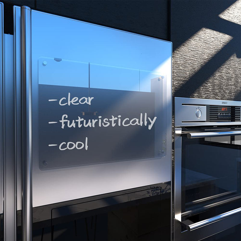 [Australia - AusPower] - Acrylic Note Board Refrigerator Dry Erase Board Magnetic Clear 15”x11" Includes 4 Dry Erase Markers 