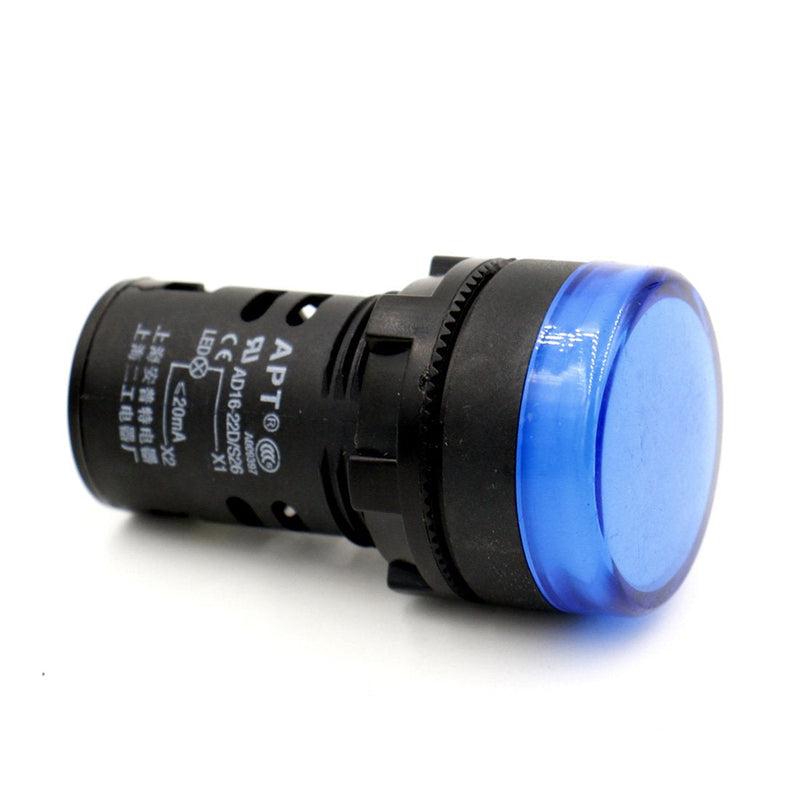 [Australia - AusPower] - Baomain 22mm LED Indicator Pilot Light AD16-22D 110V 20mA Energy Saving Blue 2 Pack 