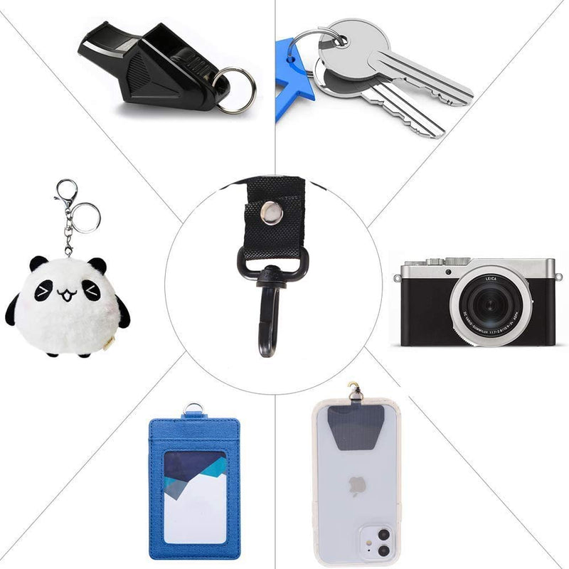 [Australia - AusPower] - [2 Pack] Cellphone Lanyard Tether, Universal Detachable Neck Strap with Patch for Most Cell Phone Case & iPhone Case (Black+Leopard) Black+Leopard 