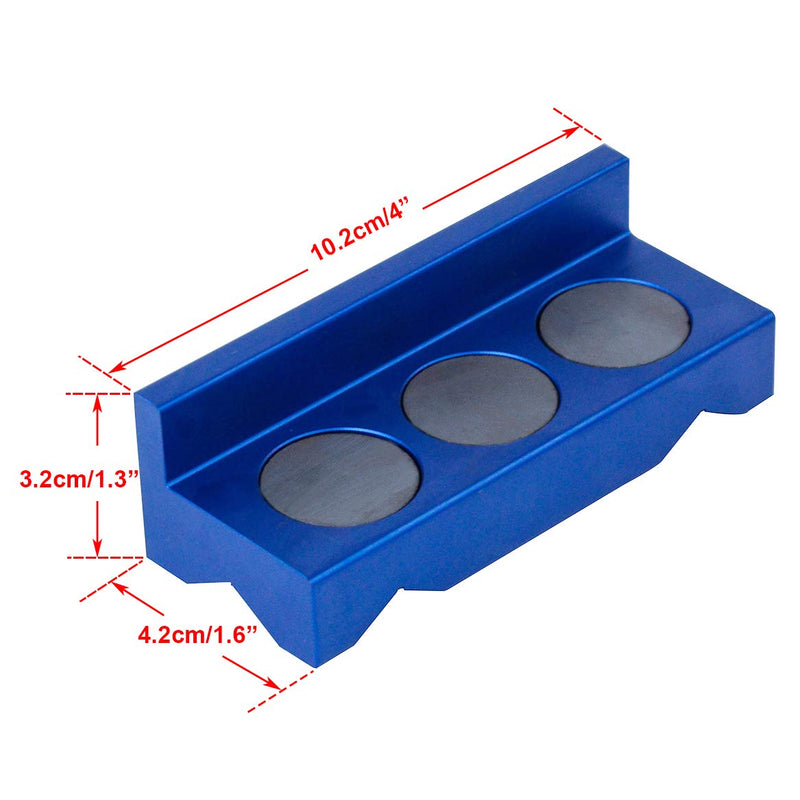 [Australia - AusPower] - PTNHZ Aluminum 4" Vise Jaw Protective Inserts for Wide Array of Vices - with Magnetic Back(Blue) 