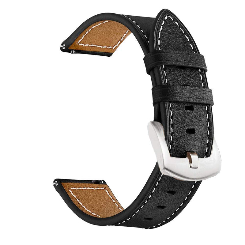 [Australia - AusPower] - LDFAS Galaxy Watch 45mm/46mm Bands, Genuine Leather 22mm Watch Strap with Silver Buckle Compatible for Samsung Galaxy Watch 3 45mm/46mm, Gear S3 Frontier/Classic Smartwatch Brown+Black (2 Pack) Brown+Black (Silver Buckle) 