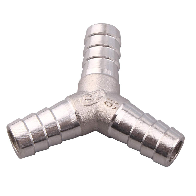 [Australia - AusPower] - DERPIPE Stainless Steel 5/8" Hose Barb, 3 Way Y Shape Wye Union Barbed Splitter Fitting 5/8" 