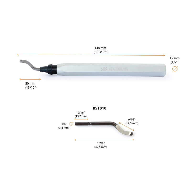 [Australia - AusPower] - AFA Tooling - Deburring Tool with 10 Extra High Speed Steel Blades - Works on Metal, Resin, PVC, and 3D Printed Plastic Edges - Great for Copper and PVC Pipes, 3D Printing, Resin Art, and Metal Work Tool + 11 Blades 