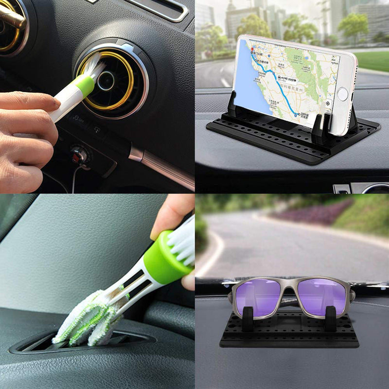 [Australia - AusPower] - Phone Holder for Car with Air Vent Brush, FineGood Universal Silicone Car Cellphone Mount Antislip Vehicle Mobile Phone GPS Mounting Mat 