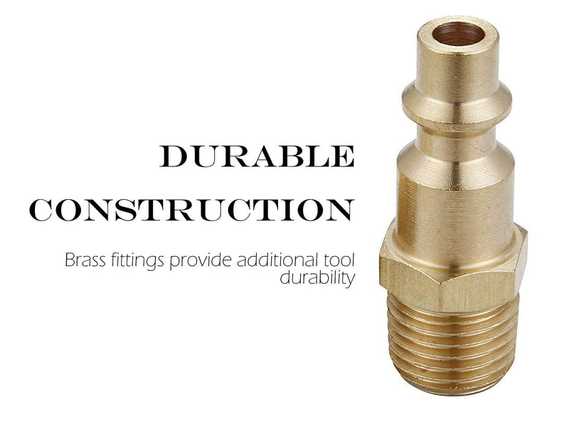 [Australia - AusPower] - T TANYA HARDWARE Air Hose Fittings And Quick Connect Air Fittings, 1/4 Inch NPT Brass Male Air Coupler Plug (20 Piece) Industrial Type D, Air Compressor Fittings Male Plug Kit 20 Piece 