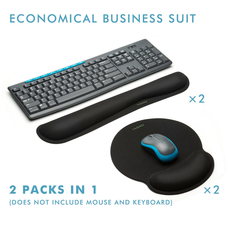[Australia - AusPower] - Comfy Mee Premium Memory Foam Keyboard and Mouse Wrist Rest Pads Set- for Comfortable Typing &Wrist Pain Relief (Pack of 2) Standard 