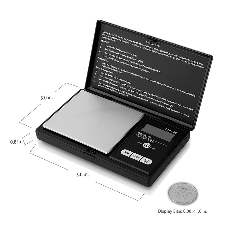 [Australia - AusPower] - Weigh Gram Scale Digital Pocket Scale,100g by 0.01g,Digital Grams Scale, Food Scale, Jewelry Scale Black, Kitchen Scale 100g 