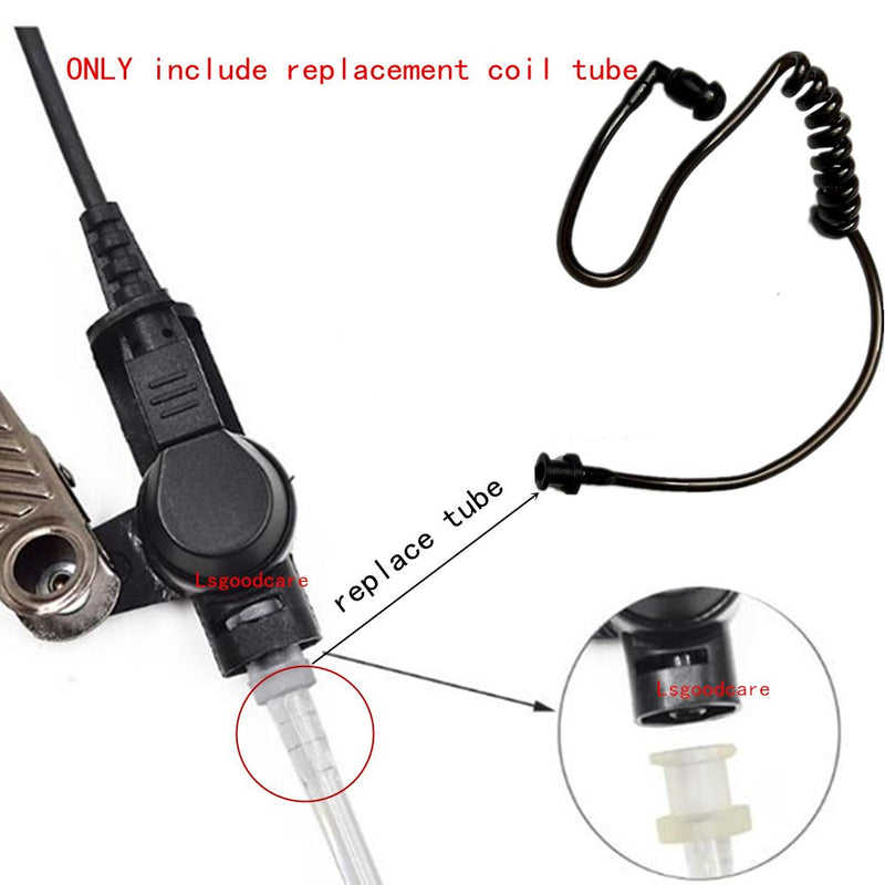 [Australia - AusPower] - Replacement Coil Audio Tube, Lsgoodcare 10Pcs Twist On Acoustic Tube Replacement Black with Mushroom Earbuds Eartips Compatible for Motorola Midland Kenwood Two Way Radio Surveillance Headset Earpiece 