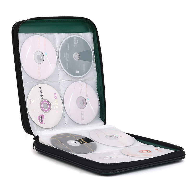 [Australia - AusPower] - Fansport CD Case 160 Capacity DVD Case Organizer CD/DVD Case, CD Case Storage DVD Organizer Case DVD Booklet CD/DVD Holder Case DVD Book Heavy Duty DVD Case Book Wallet (Dark Green) Dark Green 