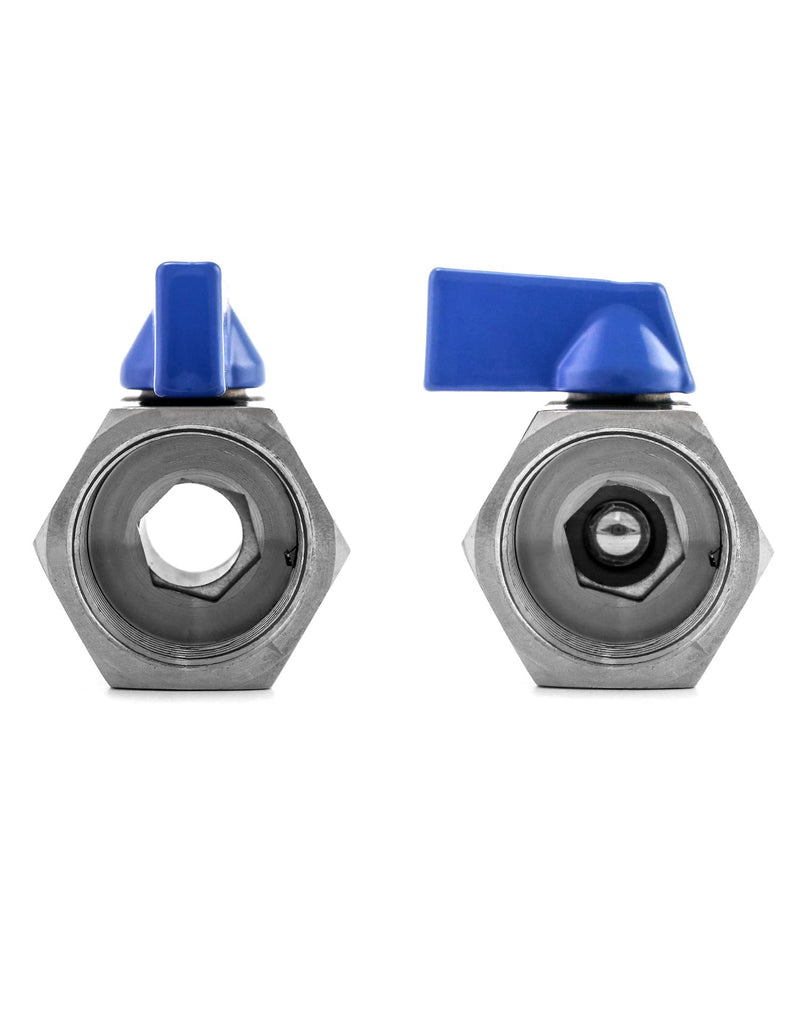 [Australia - AusPower] - QWORK Mini Ball Valve, 2 Pack 3/4" NPT Female and Male Thread 304 Stainless Steel Shut-Off Valve 3/4" Female&Male 