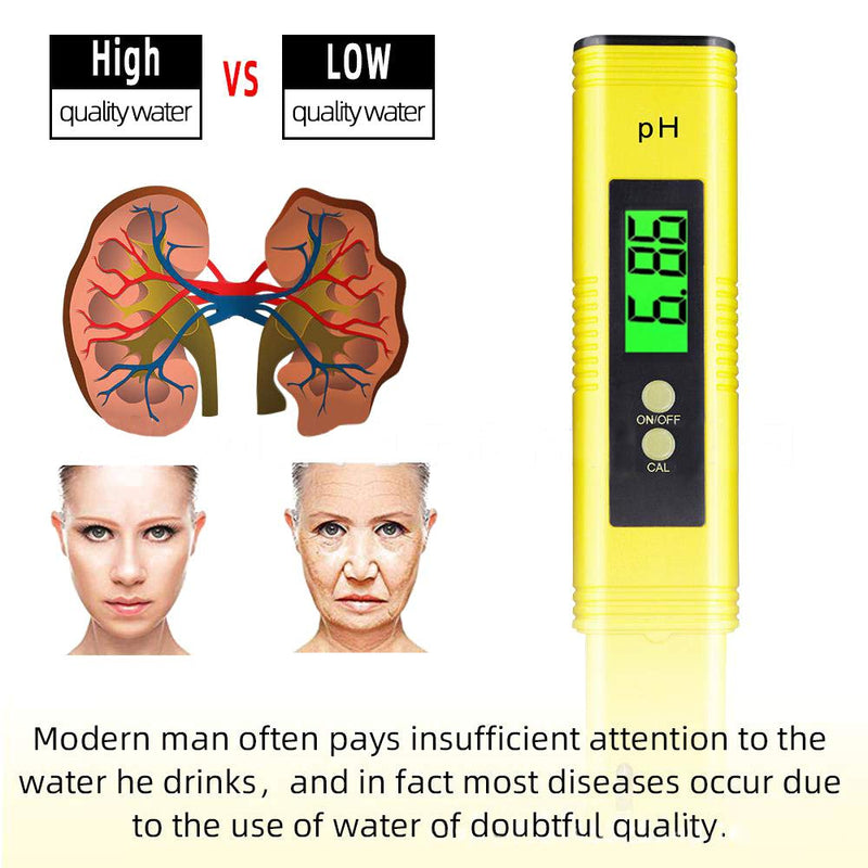 [Australia - AusPower] - Ph Pen, PH Meter 0.01 Water Quality Tester with 0-14 PH Measurement Range for Household Drinking, Pool and Aquarium Water 
