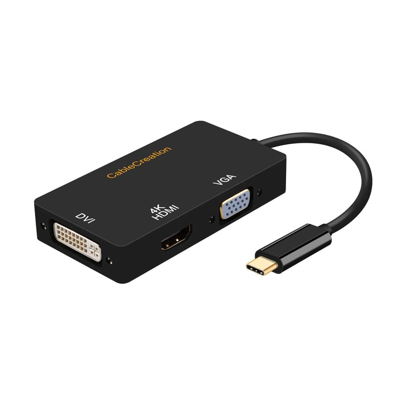 [Australia - AusPower] - Bundle - 2 Items: USB C to VGA HDMI DVI Adapter + USB C to DVI Adapter 1080P 