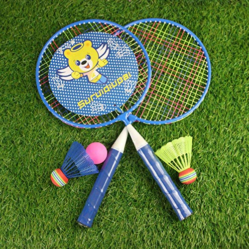 [Australia - AusPower] - Badminton Racket for Children 1 Pair, Nylon Alloy Durable Badminton Racquet Set for Kids Indoor/Outdoor Sport Game（Including 4 Badminton and 2 Table Tennis） 