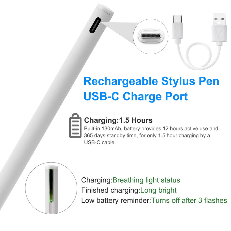 [Australia - AusPower] - Stylus Pen for iPad with Palm Rejection：Tilt Sensitive and Magnetic Design：Digital Pencil Compatible with 2018 and Later Model：iPad Air｜iPad Mini｜iPad Pro｜iPad for Precise Writing｜Drawing 