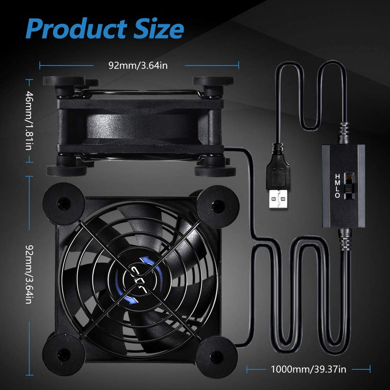 [Australia - AusPower] - SCCCF Dual 80mm USB Speed Control Fan, 5V Portable Cooling Fan for Flat-Screen TV Receiver Router DVR Playstation Xbox Computer Cabinet Cooler 