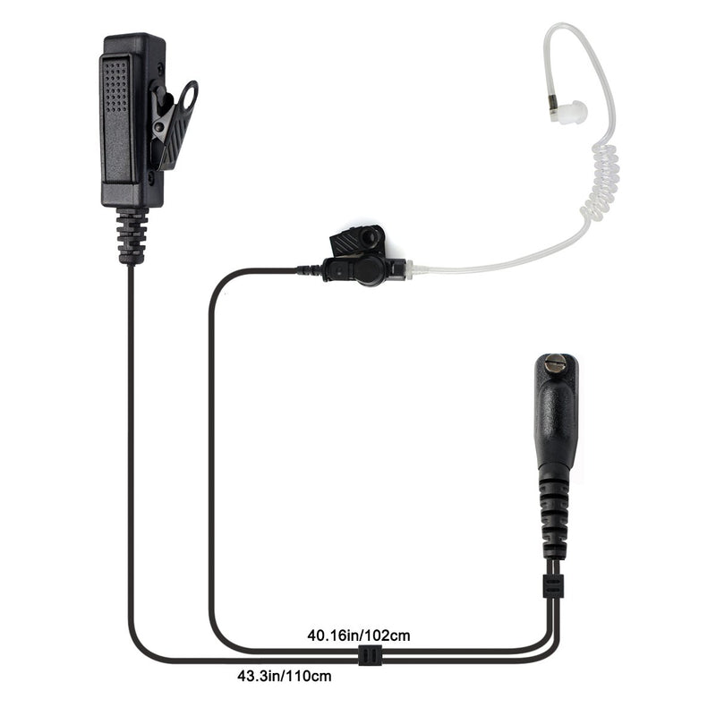 [Australia - AusPower] - Retevis 2 Way Radio Earpiece with Mic 2 Wire Surveillance Acoustic Tube Earpiece for Motorola APX6000 XPR6550 XPR7000 XPR7550e Walkie Talkies(1 Pack) 