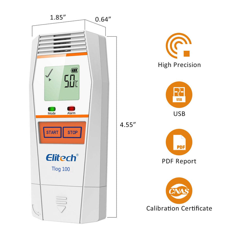 [Australia - AusPower] - Elitech Tlog 100 Temperature Data Logger Reusable Temperature Recorder PDF Report USB Port 32000 Points 