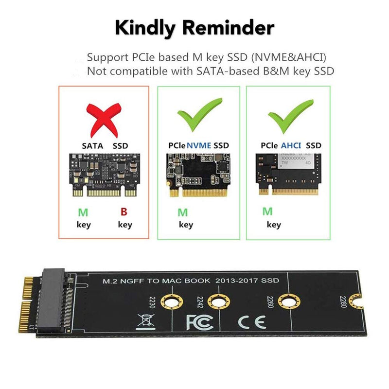 [Australia - AusPower] - Willhom M.2 NVME SSD Convert Adapter Card for Upgrade MacBook Air (2013-2017) 