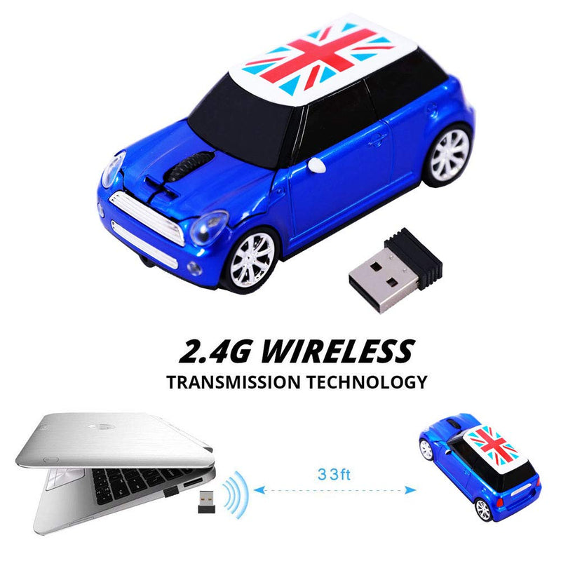 [Australia - AusPower] - Jinfili Cool Style Car Wireless Mouse Ergonomic USB Gaming Mice for Desktop Laptop PC Notebook Blue1 